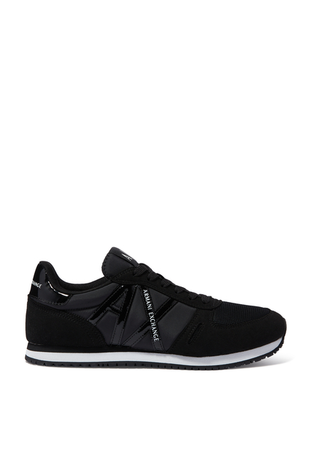 Armani Exchange Mesh And Suede Logo Sneakers